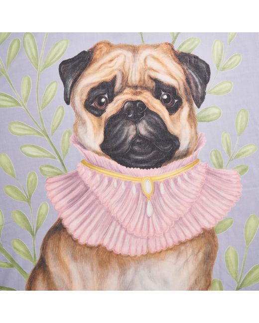Fable England Blue Fable Catherine Rowe Pet Portraits Pug Lightweight Scarf