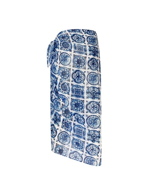 Nur Karaata Blue Dianella Bleu Blanc Pareo