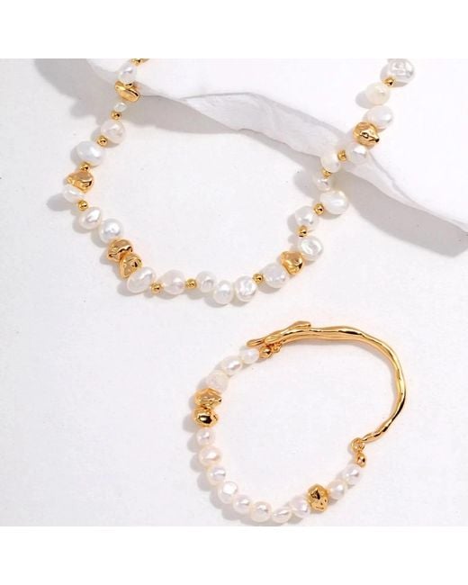 Angel Barocco Metallic Natural & Pearl Necklace