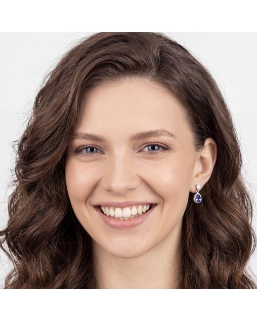Latelita London Blue Phillippa Drop Earrings Tanzanite