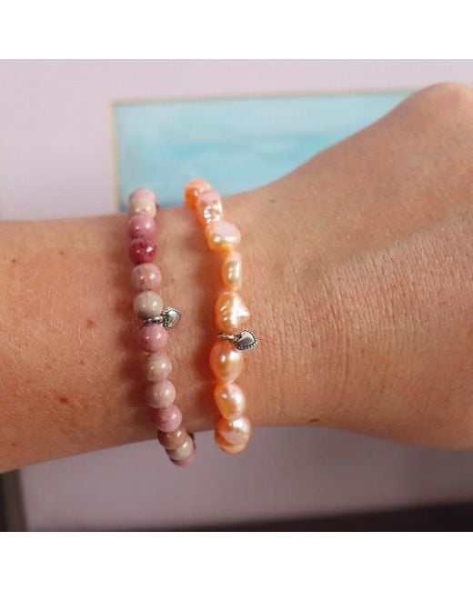 FV Jewellery Metallic La Pierre Keshi Pearl Stretchy Bracelet
