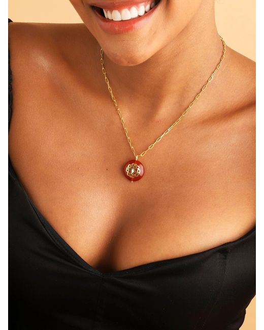 Lila Rasa Metallic Carnelian Necklace Melange
