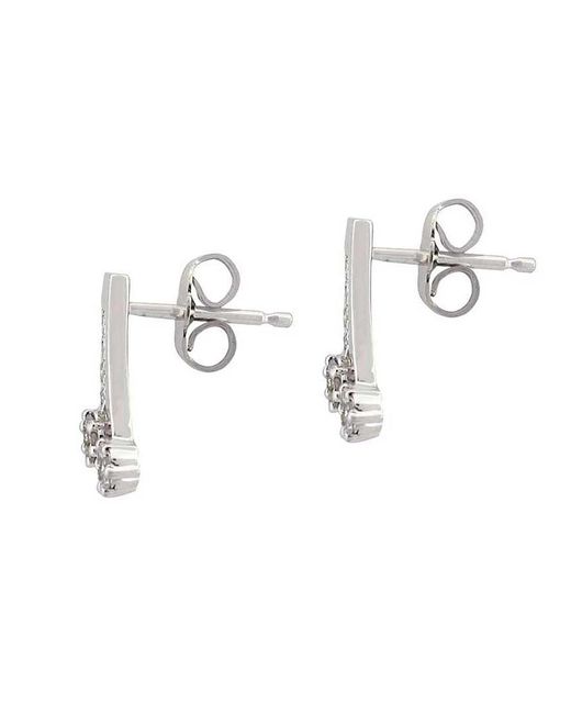 Artisan Metallic Mini 14k 925 Sterling Silver Gold Pave Diamond Drop Earrings