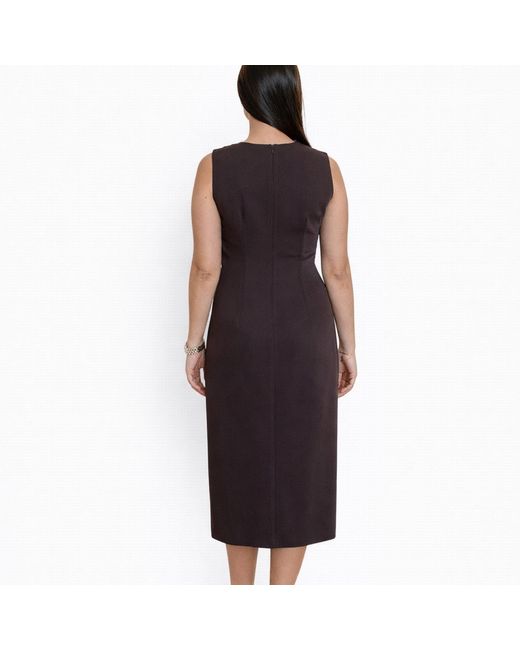 Nuvv Collection Purple Elegant Draped Midi Dress With Detail