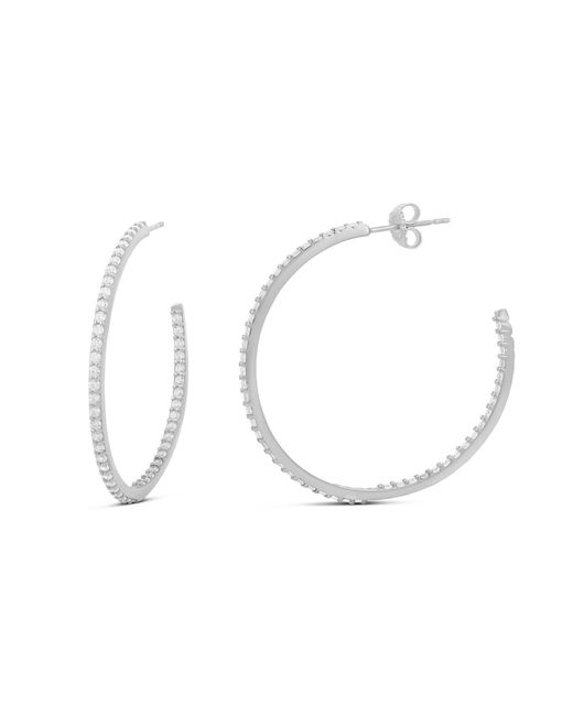 SHYMI Metallic Thin Pave Hoops