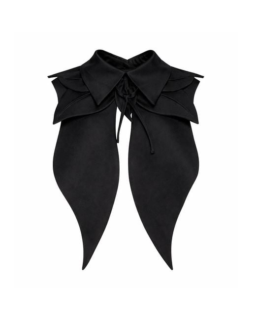 Julia Allert Black Oversized Satin Bib Collar