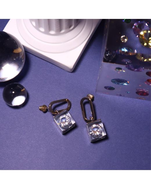 Iostudio Metallic Sparkle Oval Earring