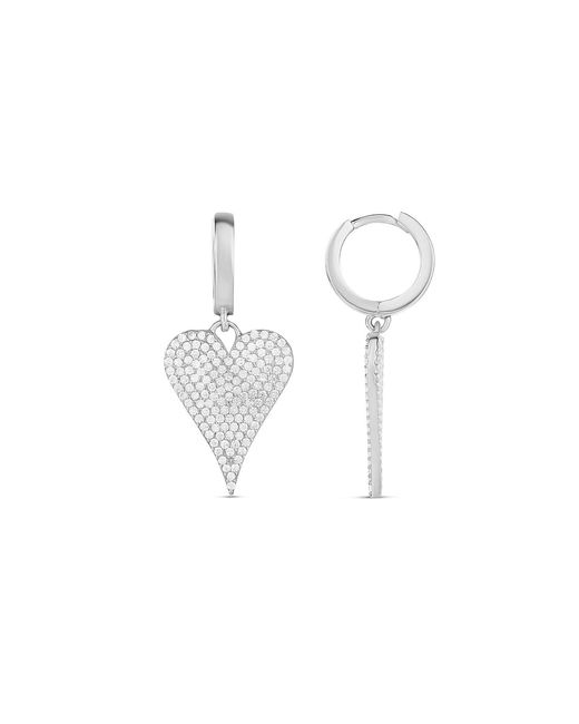 SHYMI White Pave Heart Earrings