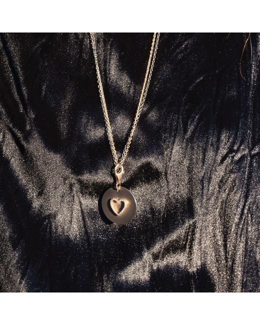 Ecce | Artisan Diamonds Metallic 14K Solid Titanium Customized With Heart Shape Diamond Charm Pendant