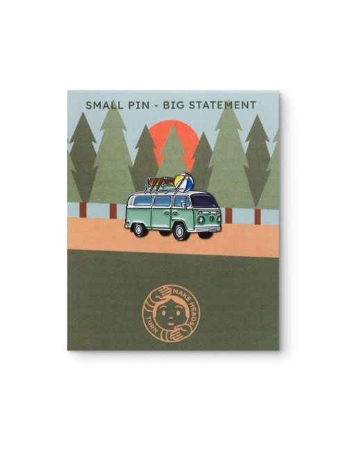 Make Heads Turn Green Enamel Pin Road Trip Van
