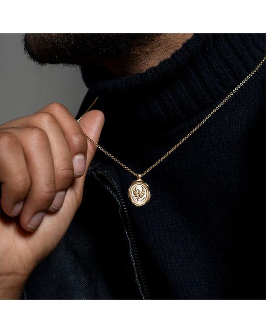Dower & Hall Metallic Fly High Phoenix Talisman Necklace for men