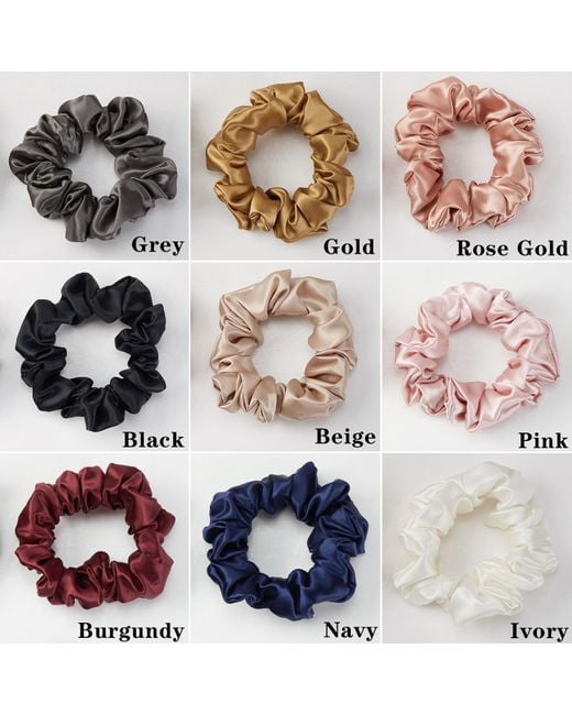 Soft Strokes Silk Blue Pure Mulberry Silk Regular Scrunchie Set Of Ten