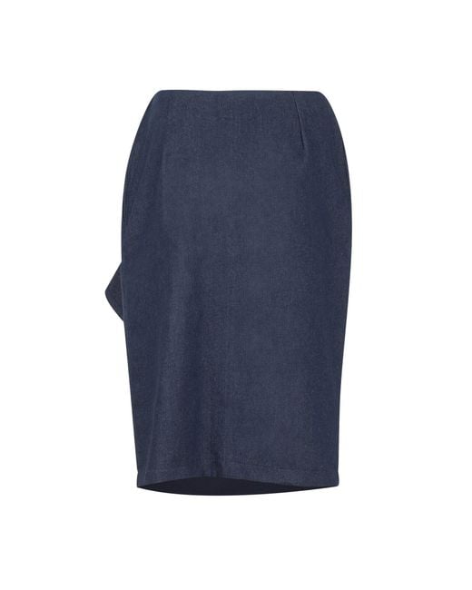 Gunda Hafner Ltd Blue Denim Skirt With Ruffles