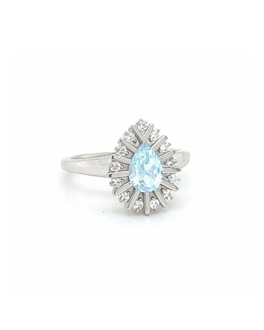 Talismania Jewelry Blue Headwaters Pear Sky Topaz Ring Sterling