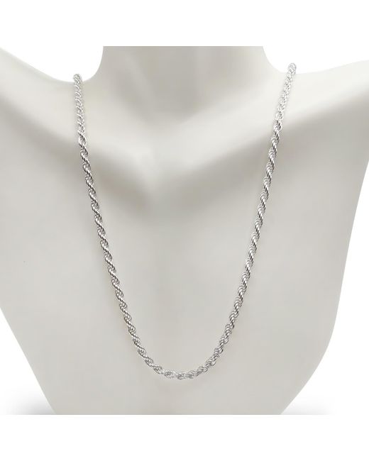 Kylie Harper Metallic 3Mm Thick/Heavy Italian Sterling Diamond-Cut Rope Chain for men
