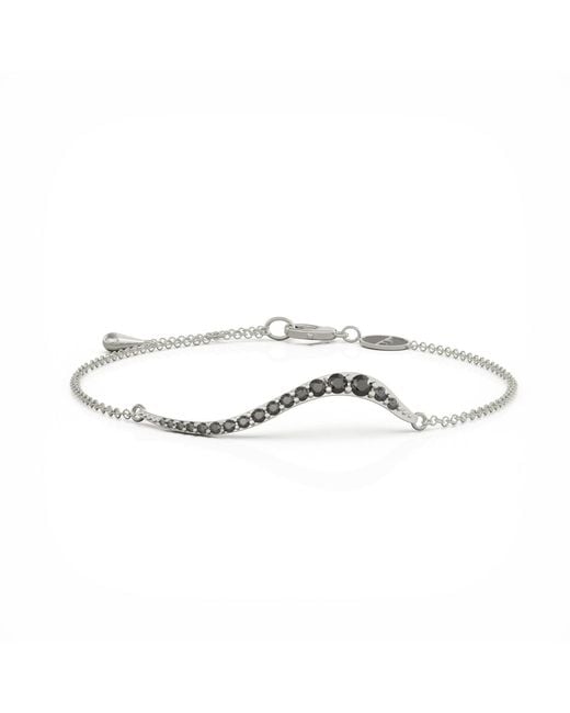 Linda Fiore Metallic Swirl Bracelet With Onyx Cz