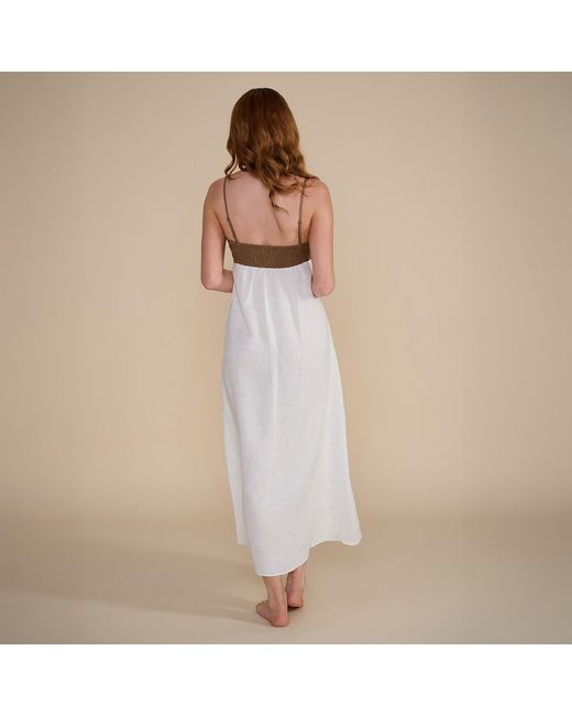 The Summer Edit Gray Olivia Luxe Linen Maxi Dress