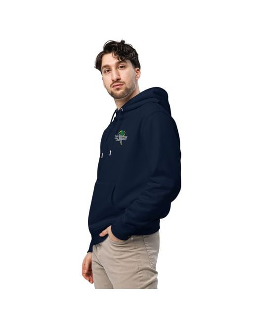 Anchor and Crew Blue Take A Chance Have A Dance Disco! Organic Cotton Embroidered Heavyweight Hoodie for men