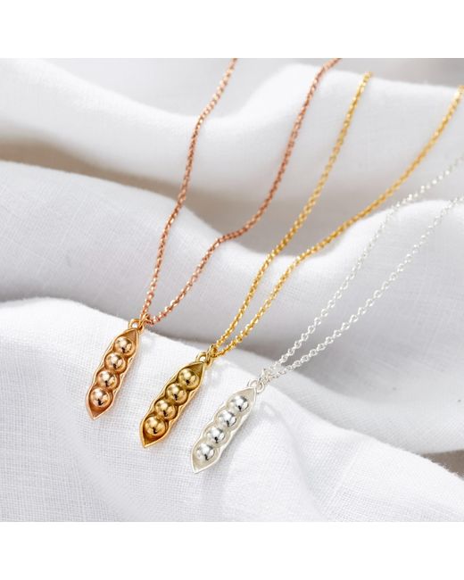 Posh Totty Designs Metallic Plated Pea Pod Charm Necklace