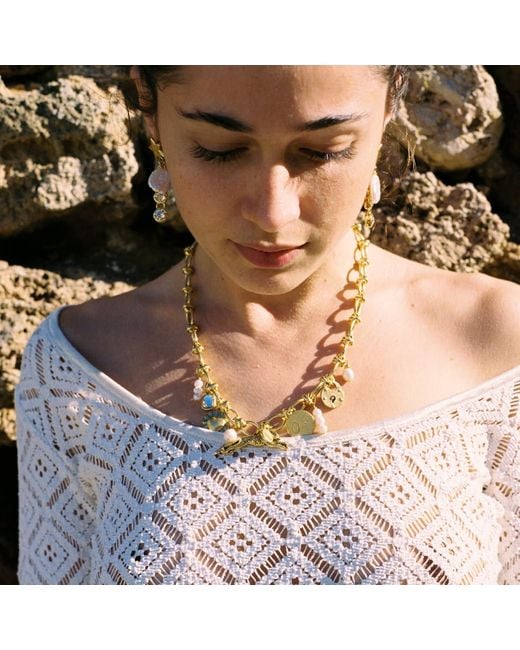 Sccollection Metallic Lola & Pearl Cheetah Charm Necklace