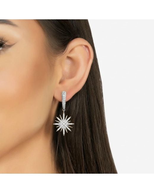 Latelita London Metallic Star Burst Drop Earrings