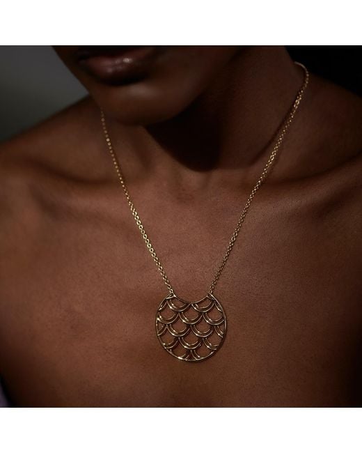 Janus Edinburgh Metallic Sterling Vermeil Tidal Scale Large Circle Necklace