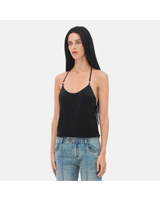 OW Collection Black Lindsey Satin Top