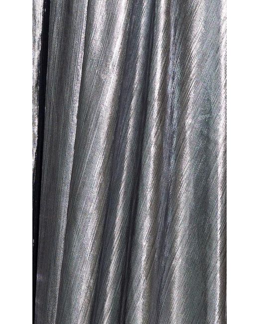 Moda Glam Gray Siren Metallic Cutout Gown- Gunmetal