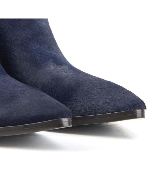 Rosamund Muir London Blue Felixa Calf Hair With Star Ankle Boots