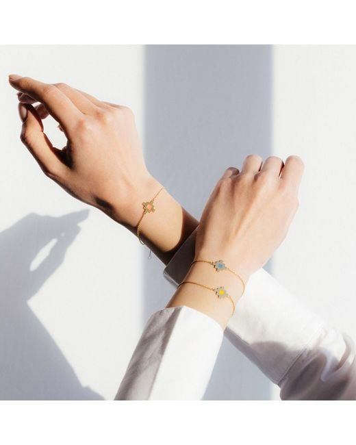 Sheida Farrokhi Blue Minimal Flower Bracelet