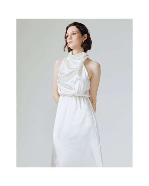 Ats the Label Gray Amelia Ruffle Neck Dress