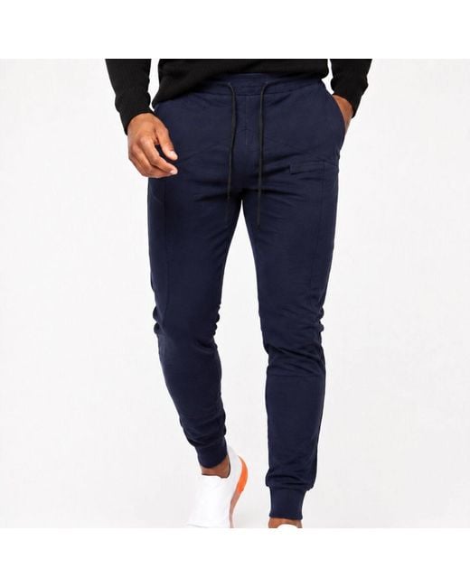 Chuks Collins Blue Geo Cut Sweat Pants-- Diffusion Collection for men