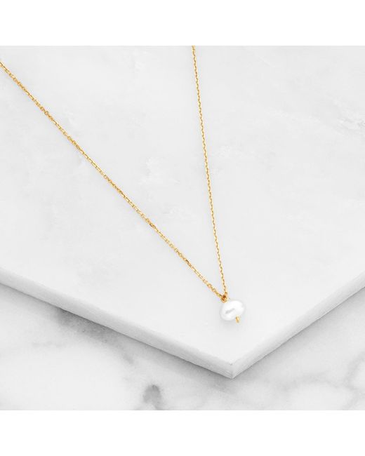 Lily & Roo Metallic Single Pearl Pendant Necklace
