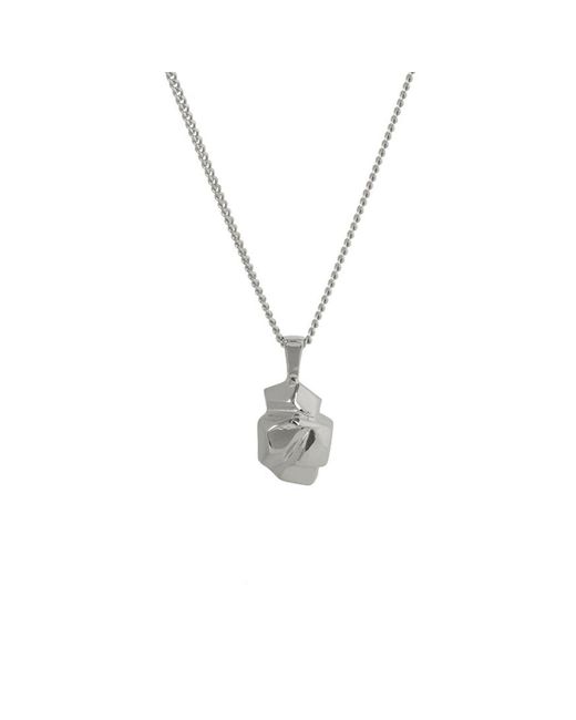 Edge Only Metallic Rock Pendant Sterling