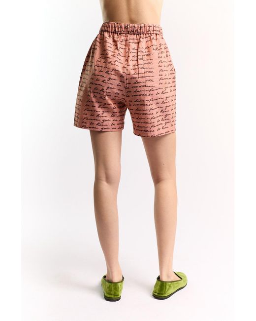 Studio Afuera Red Barranco Peach Linen Shorts