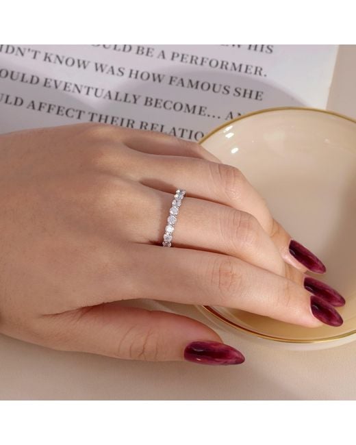 Diamonbliss Metallic Two And Half Carats Round Eternity Ring