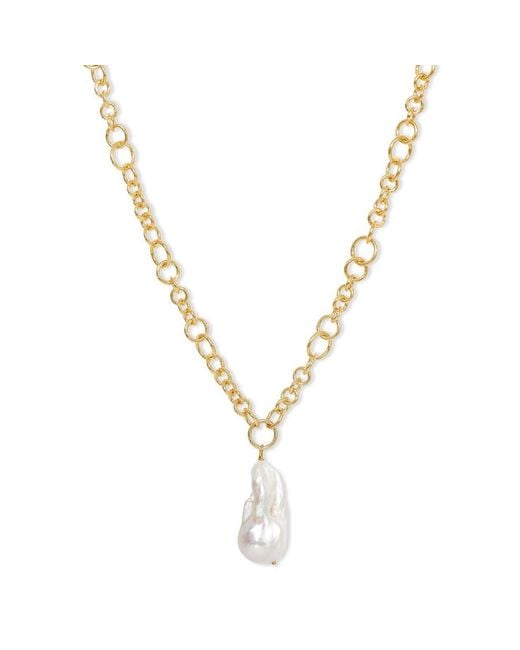 Pearls of the Orient Online Metallic Decus Large Baroque 'Fireball' Cultured Freshwater Pearl Drop On Chunky Chain