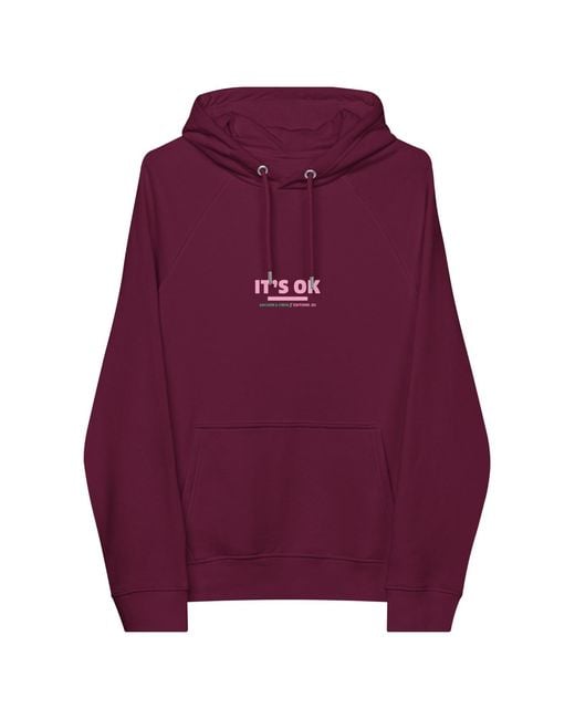 Anchor and Crew Red Burgundy Five It's Ok Editions Organic Cotton Hoodie