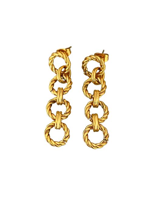 Nazzar Metallic Twist Link Chain Earrings