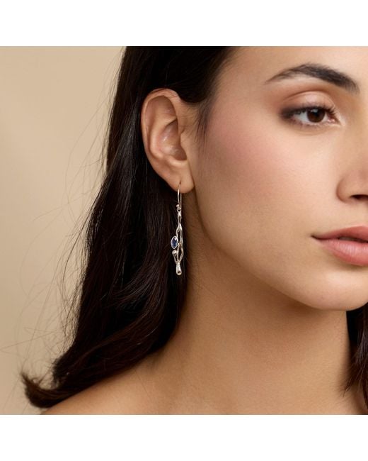 Isla Silver Metallic Kyanite Drop Earrings