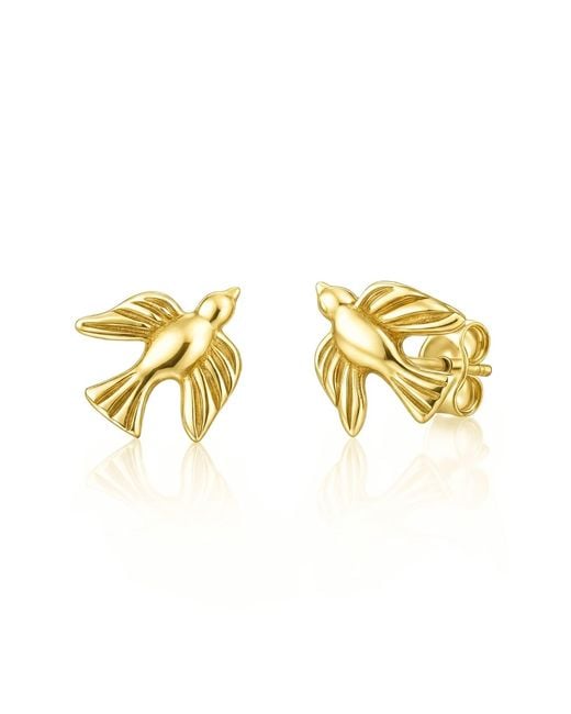 Unaloe Metallic Plated Sterling Dove Earrings – Symbol Of Peace And Freedom – Jewelry For