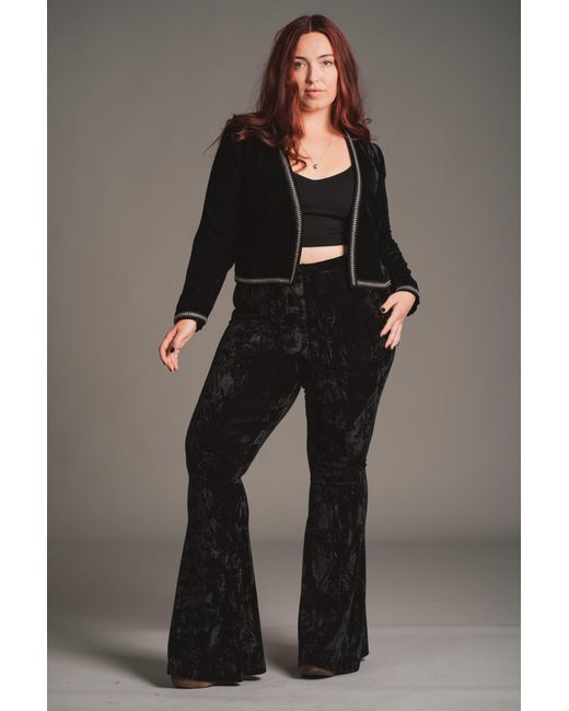 Little Lies Black Metal Guru Studded Velvet Jacket