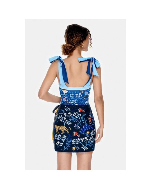 Jessie Zhao New York Blue Swim Cover Up Skirt-Amazon Rainforest