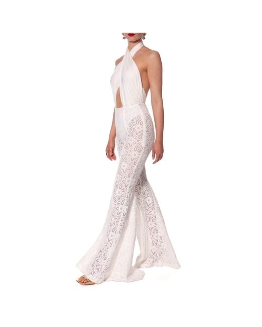 AGGI by HALEWSKI Gray Adley Off Lace Flared Pants