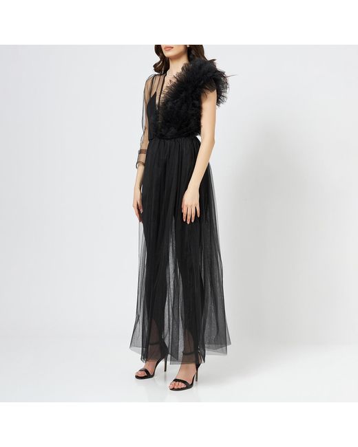 LIA ARAM Black Transparency Deconstructed Bodysuit