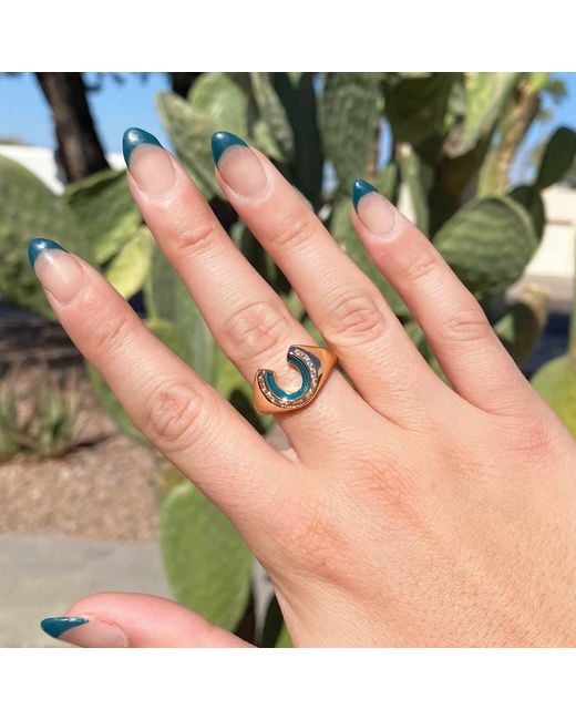 Glamrocks Jewelry Metallic Good Fortune Horseshoe Signet Ring