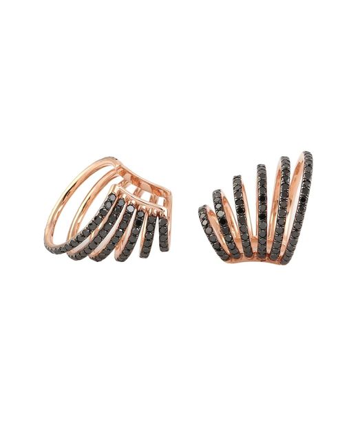 Artisan Metallic Diamond Multi-Row Ear Cuff