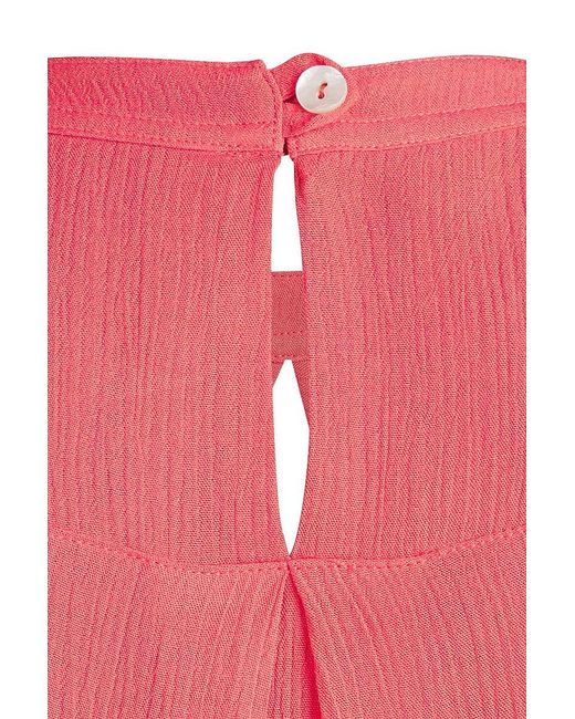 Conquista Pink Sleeveless Top With Rounded Hem