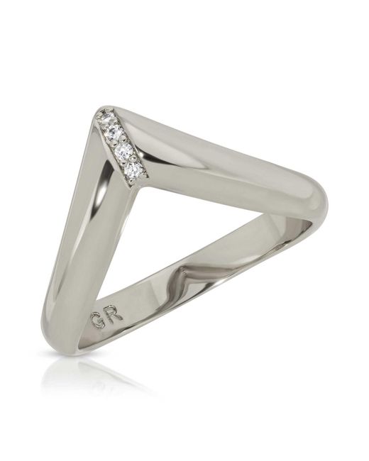 Glamrocks Jewelry Yellow Chevron Cz Ring- Clear