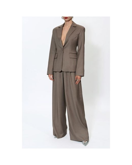 AGGI by HALEWSKI Brown Bonnie Melange X Shaped Blazer